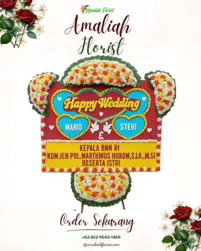 Karangan Papan Bunga Pernikahan di Pakis